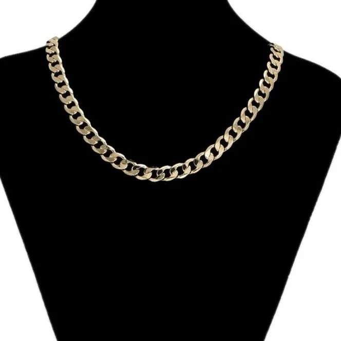 14k Gold Plated Curb Chain Necklace