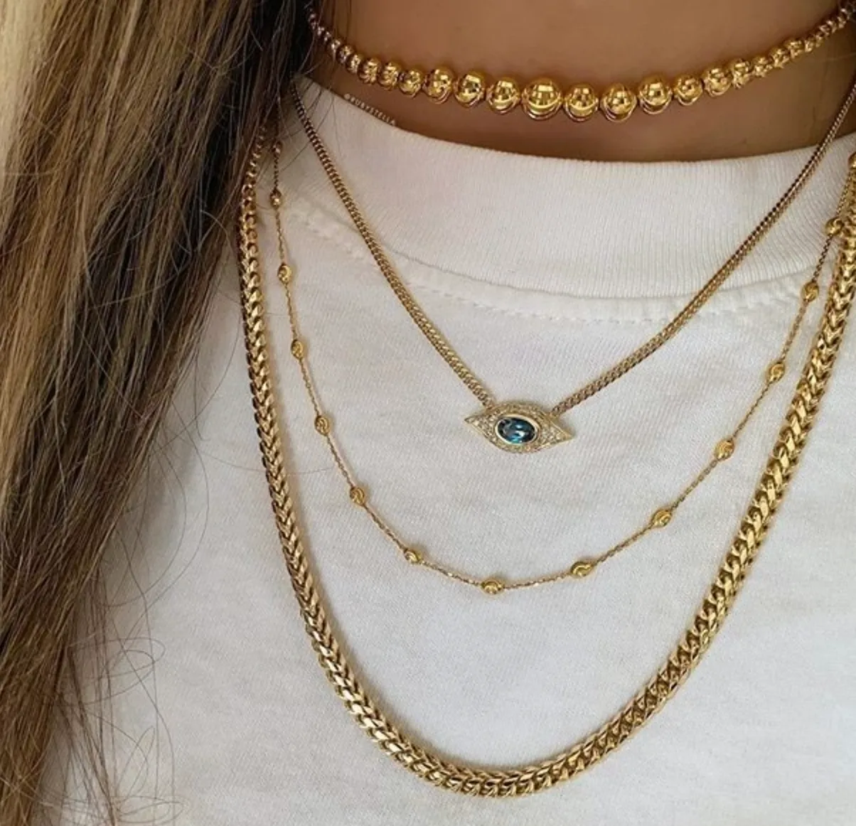 14K Yellow Gold Solid Franco Chain Necklace