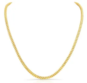 14K Yellow Gold Solid Franco Chain Necklace