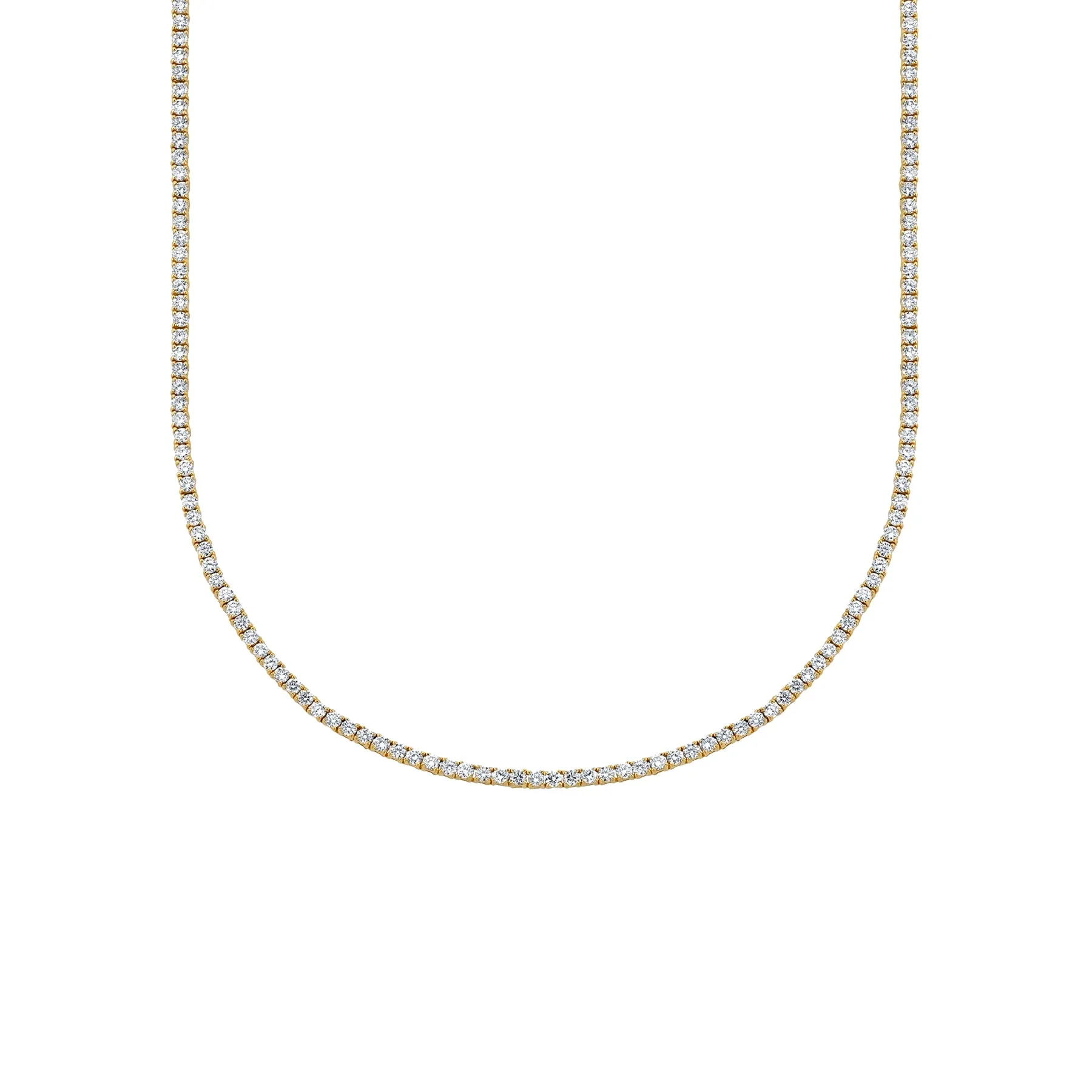 17 Perfect Tennis Necklace - White Diamond / 14k Yellow Gold