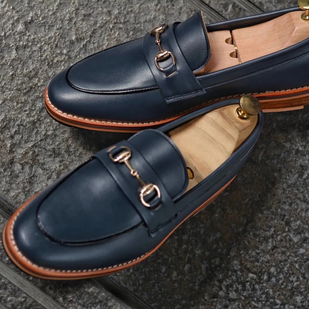 702 Horsebit Loafer MattBlue - Wooden Soles