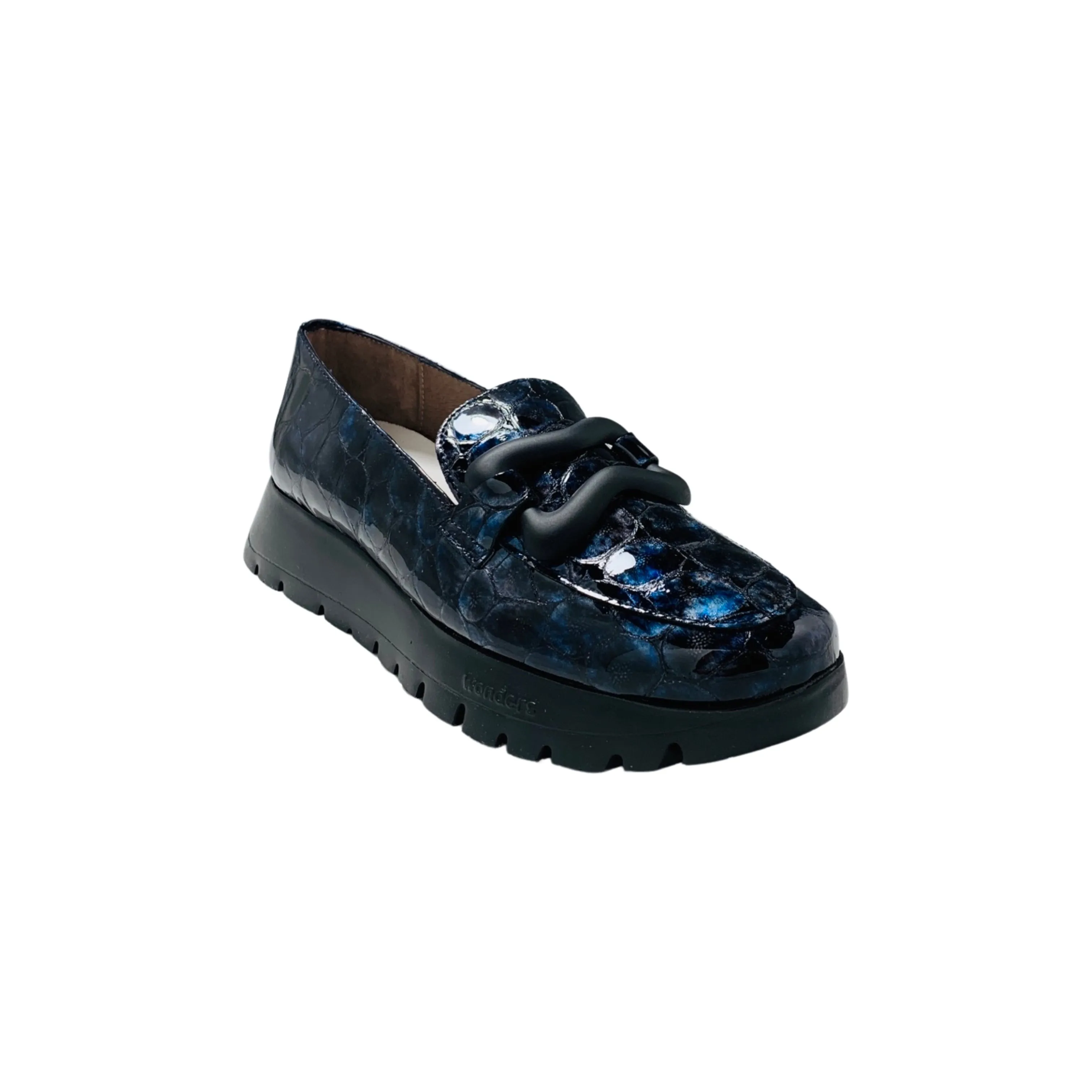 A2430 Navy Croco Platform Loafer