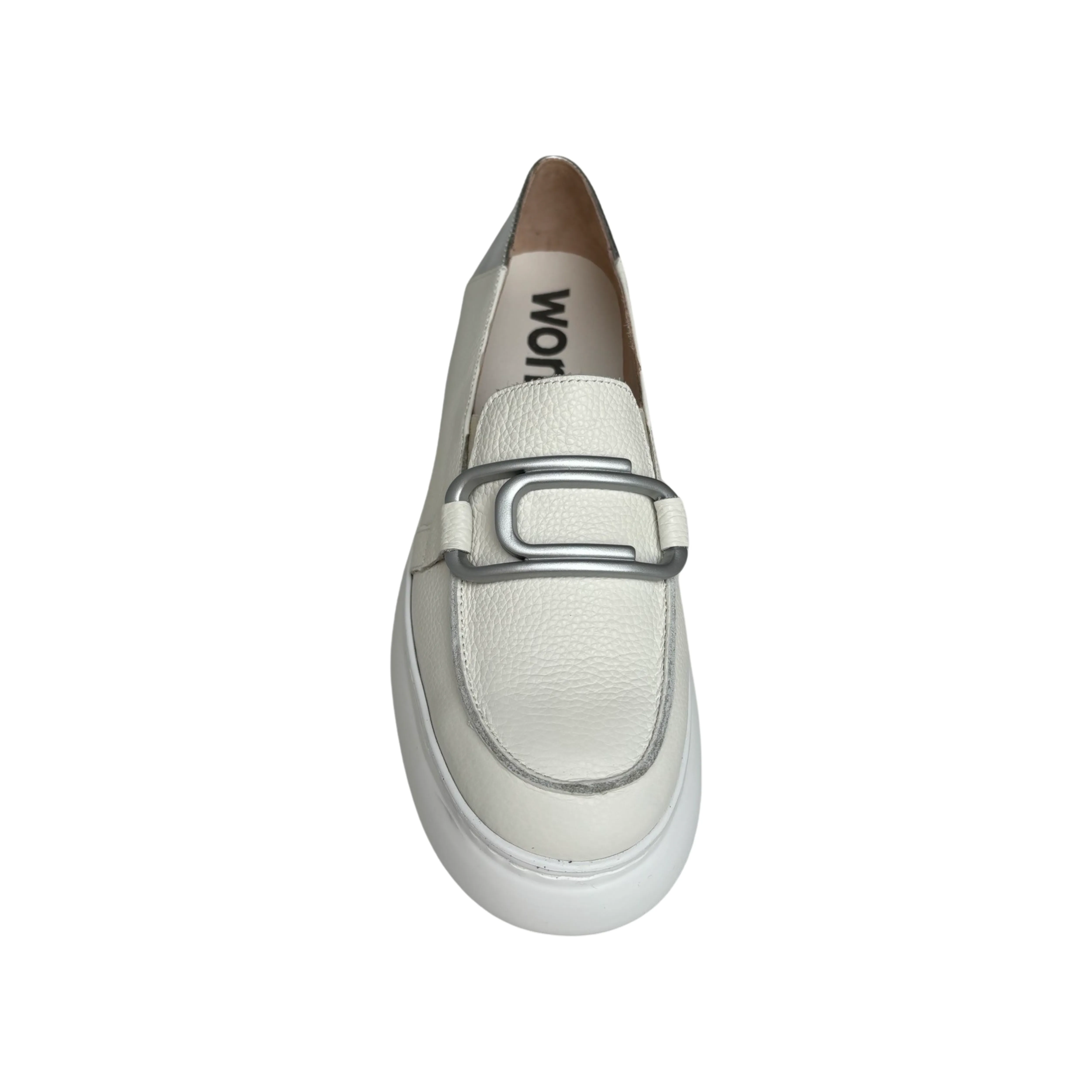 A2641 White Flatform Loafer