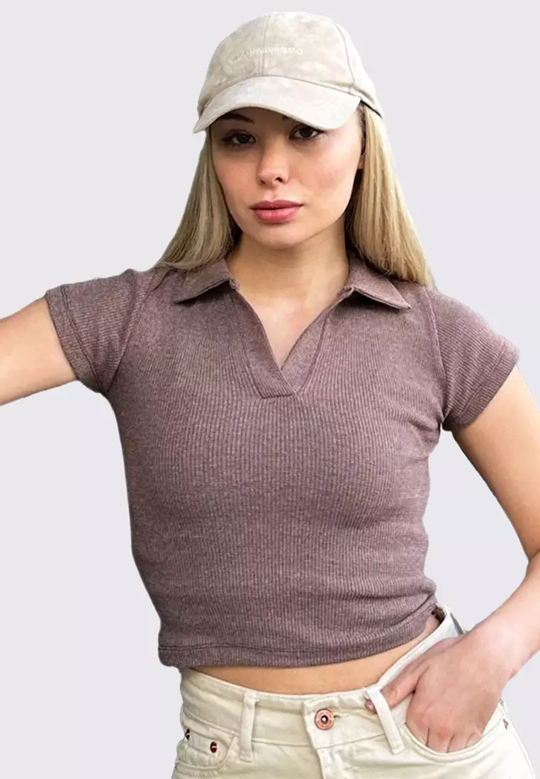 Alacati Crop Polo Shirt