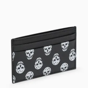 Alexander McQueen    Alexander Mc Queen Black Credit Card Holder With Skull Print