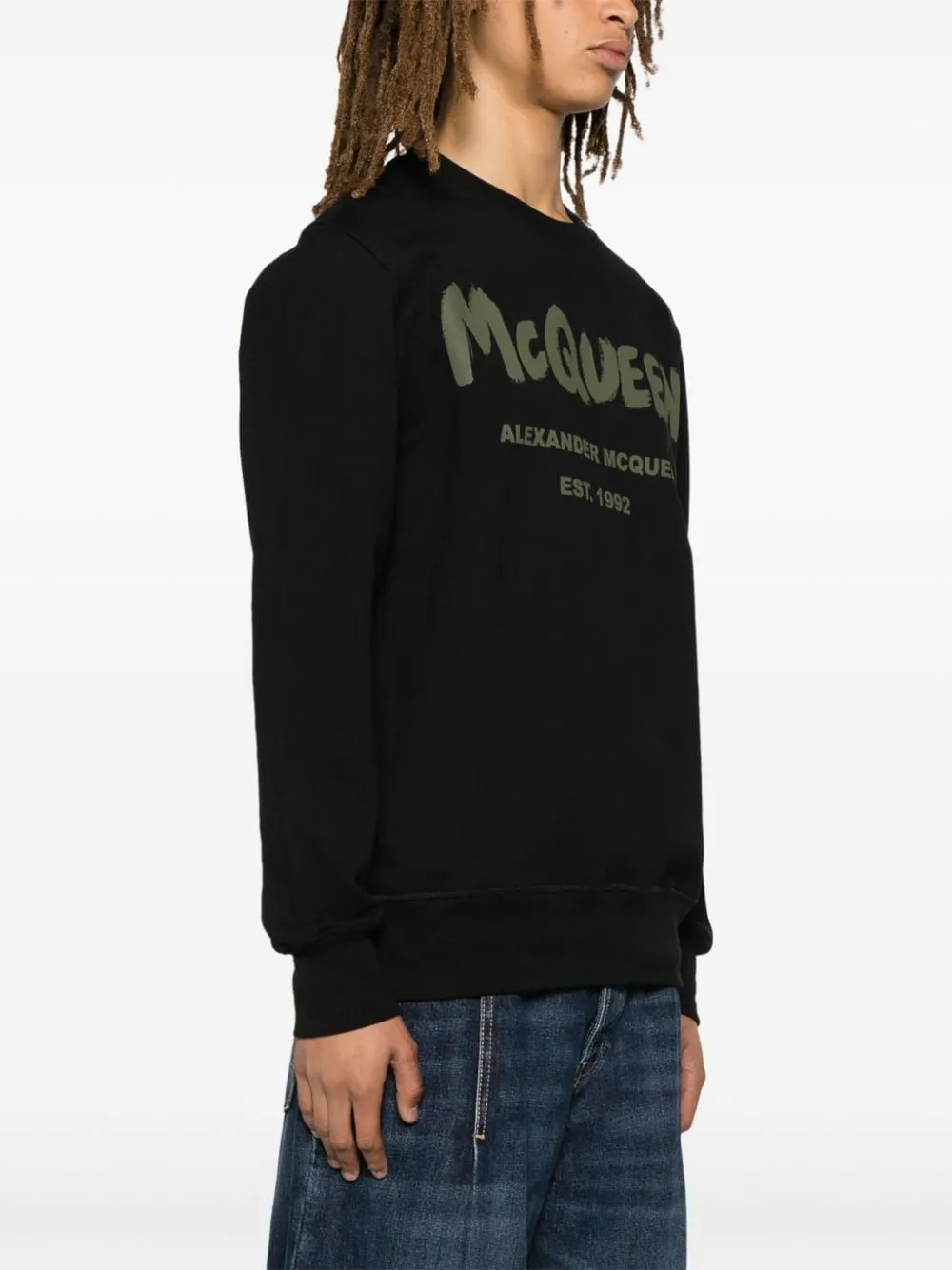 Alexander McQueen    Alexander Mc Queen Graffiti Organic Cotton Sweatshirt