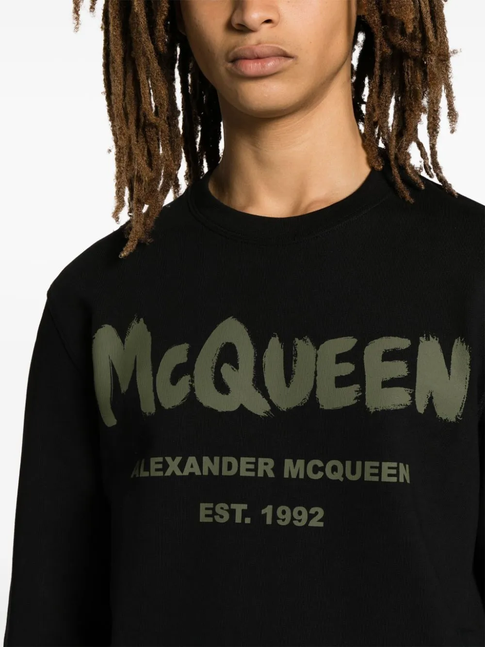 Alexander McQueen    Alexander Mc Queen Graffiti Organic Cotton Sweatshirt