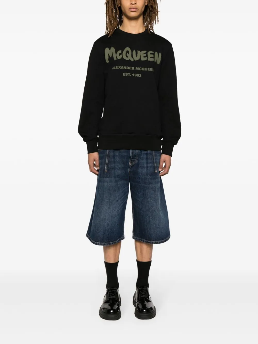 Alexander McQueen    Alexander Mc Queen Graffiti Organic Cotton Sweatshirt