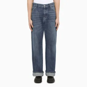 Alexander McQueen    Alexander Mc Queen Loose Blue Cotton Jeans