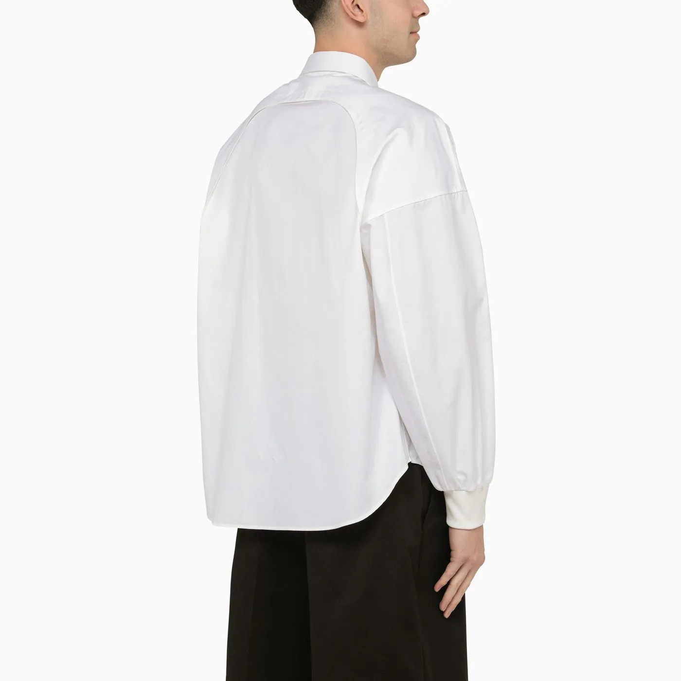 Alexander McQueen    Alexander Mc Queen White Cotton Shirt With Ribbed Cuffs