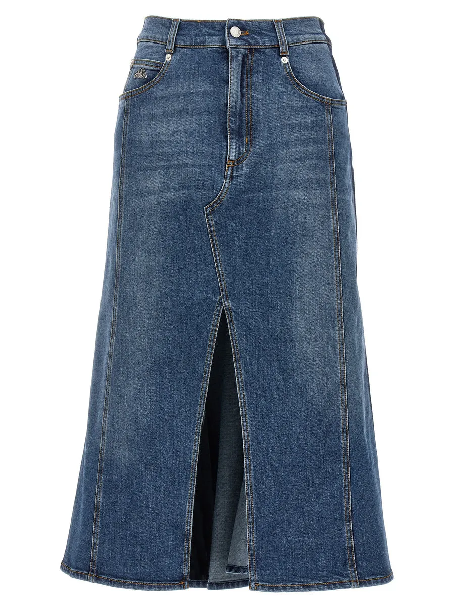 Alexander McQueen    Alexander Mcqueen Denim Skirt