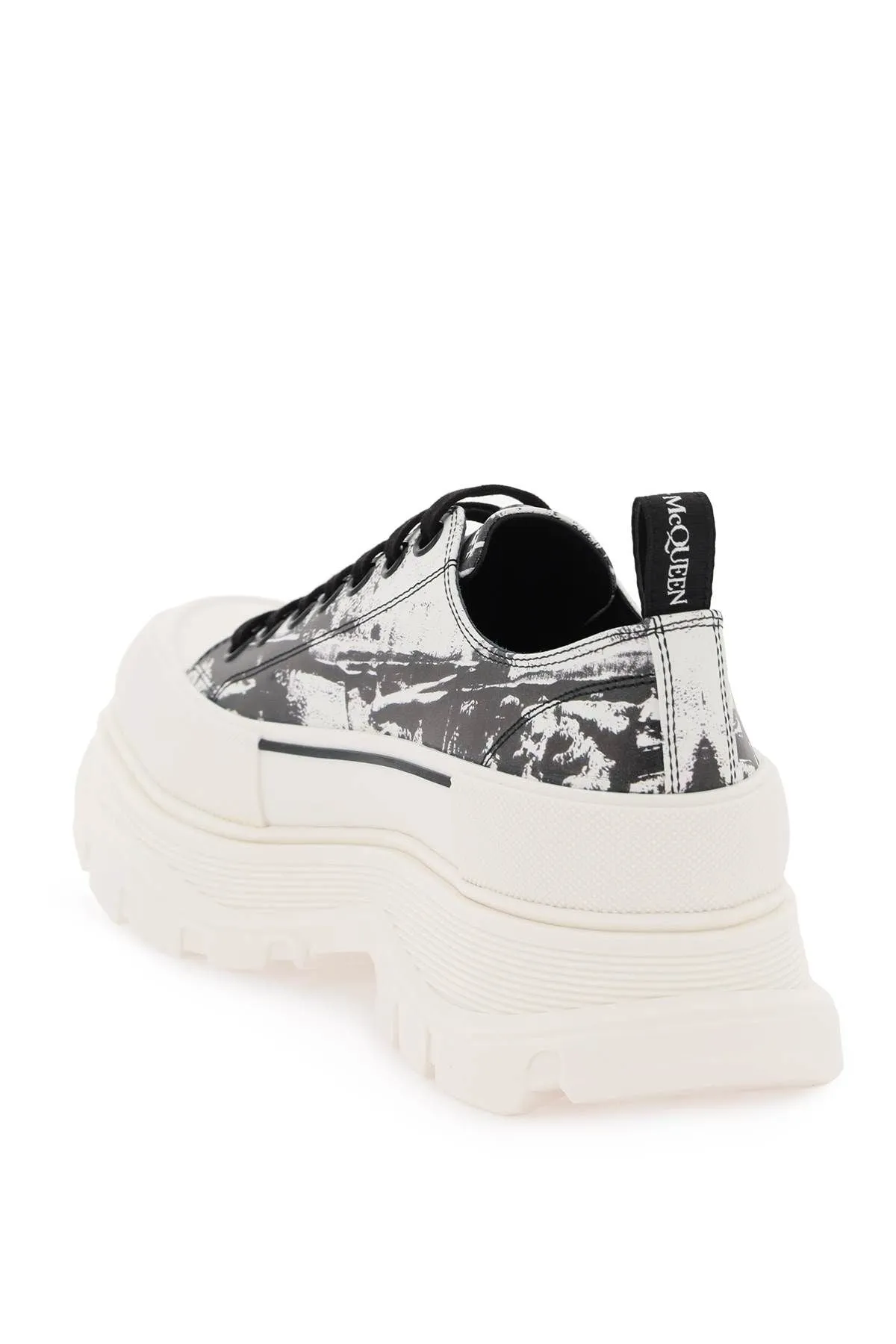 Alexander McQueen    Alexander Mcqueen Fold Print Tread Slick Sneakers With