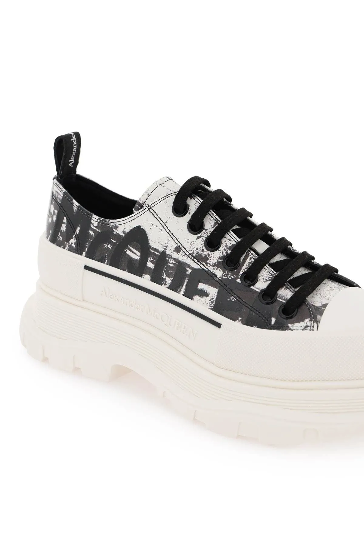 Alexander McQueen    Alexander Mcqueen Fold Print Tread Slick Sneakers With