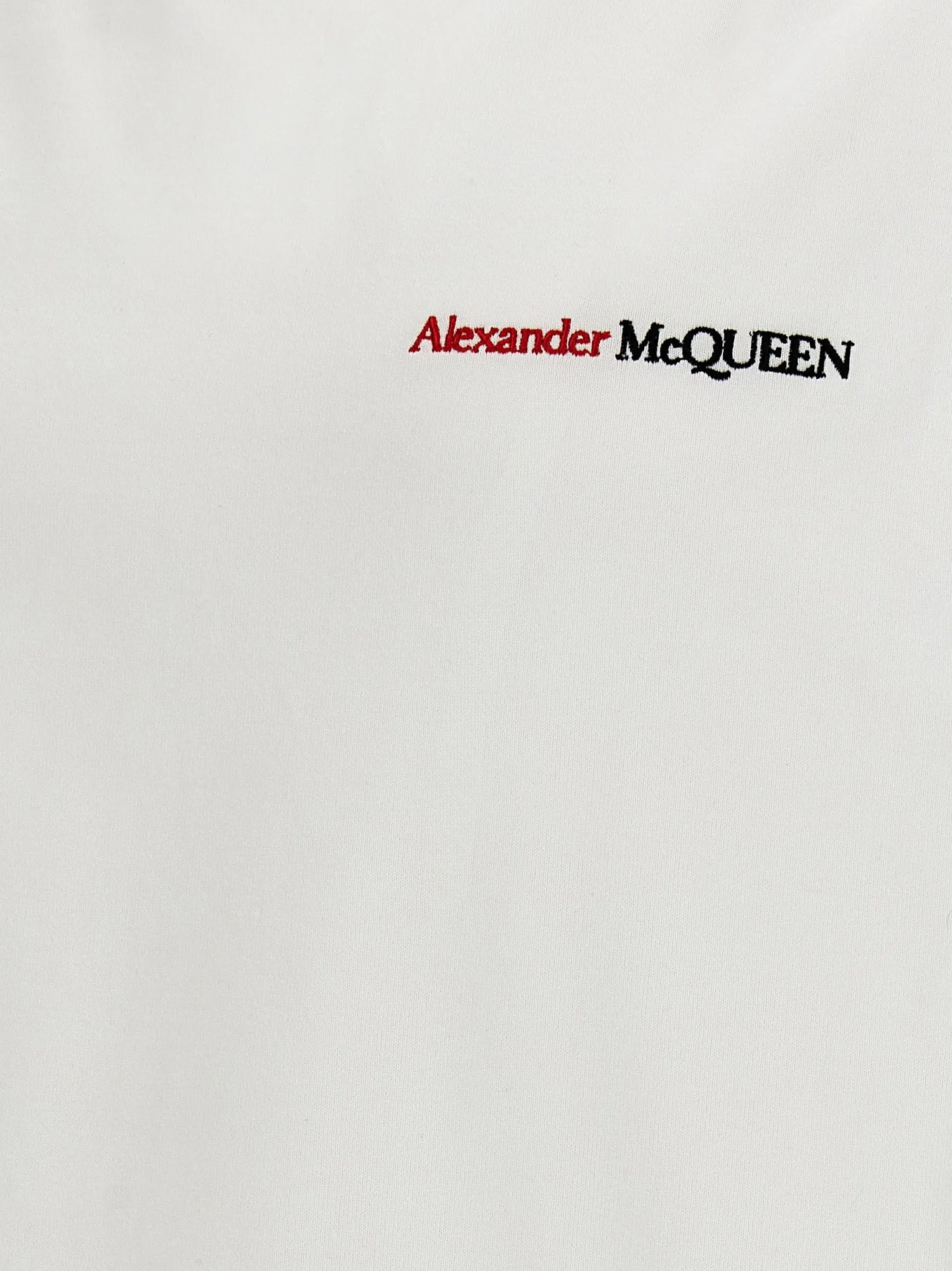 Alexander McQueen    Alexander Mcqueen Logo Embroidery T Shirt