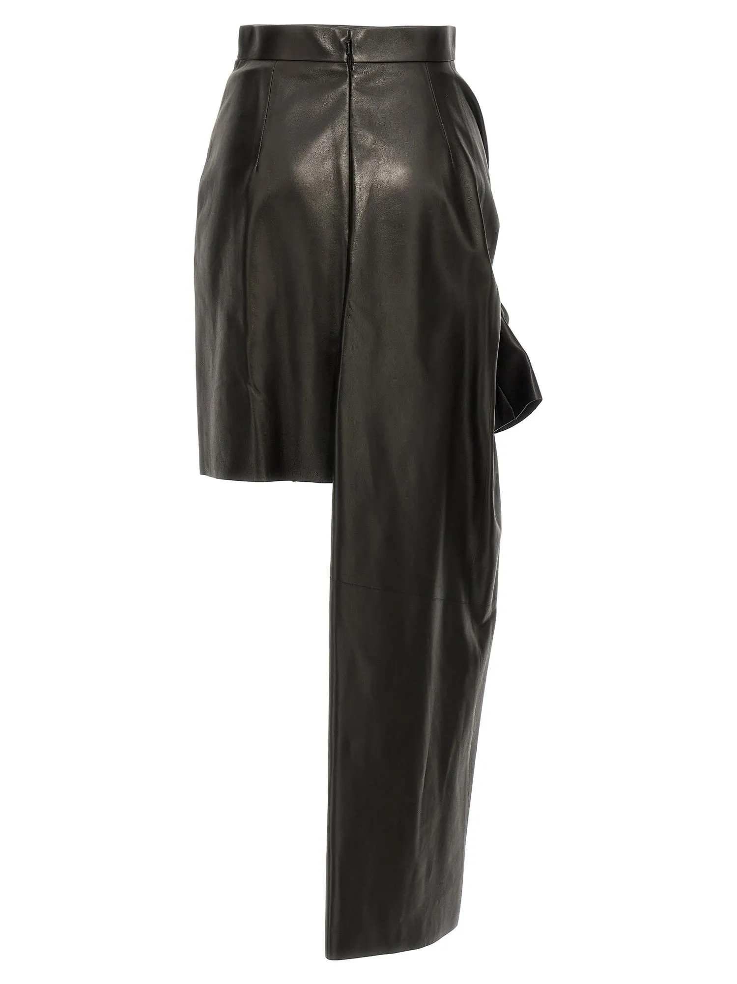 Alexander McQueen    Alexander Mcqueen Maxi Bow Leather Skirt