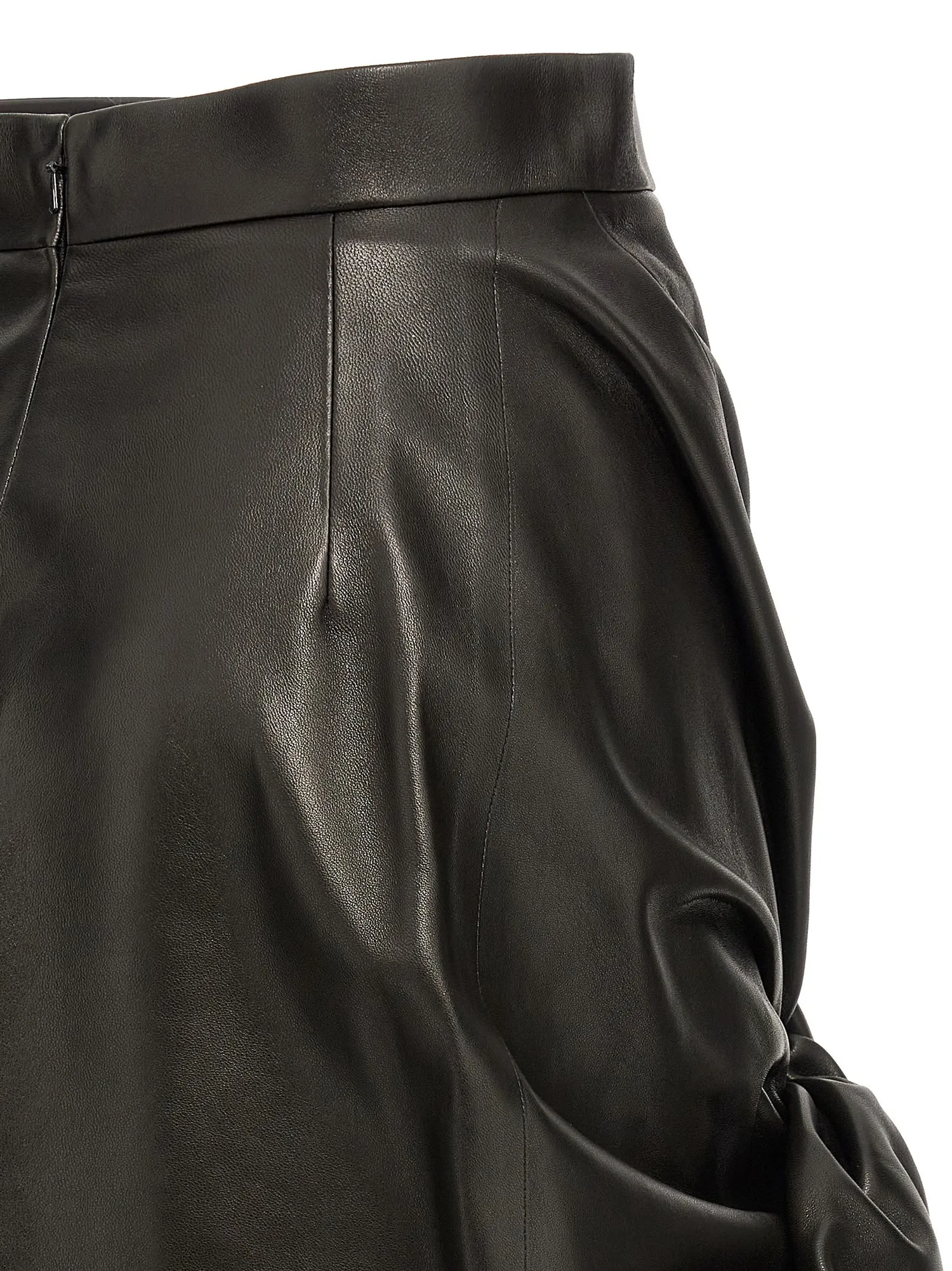 Alexander McQueen    Alexander Mcqueen Maxi Bow Leather Skirt