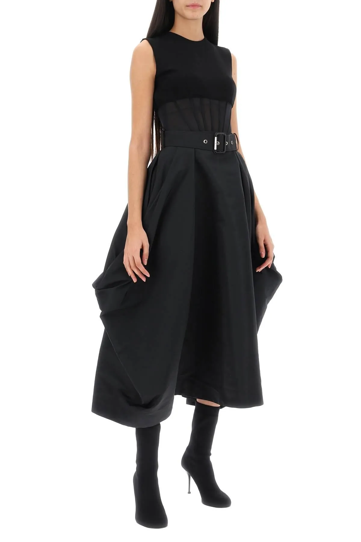 Alexander McQueen    Alexander Mcqueen Peg Top Skirt In Polyfaille