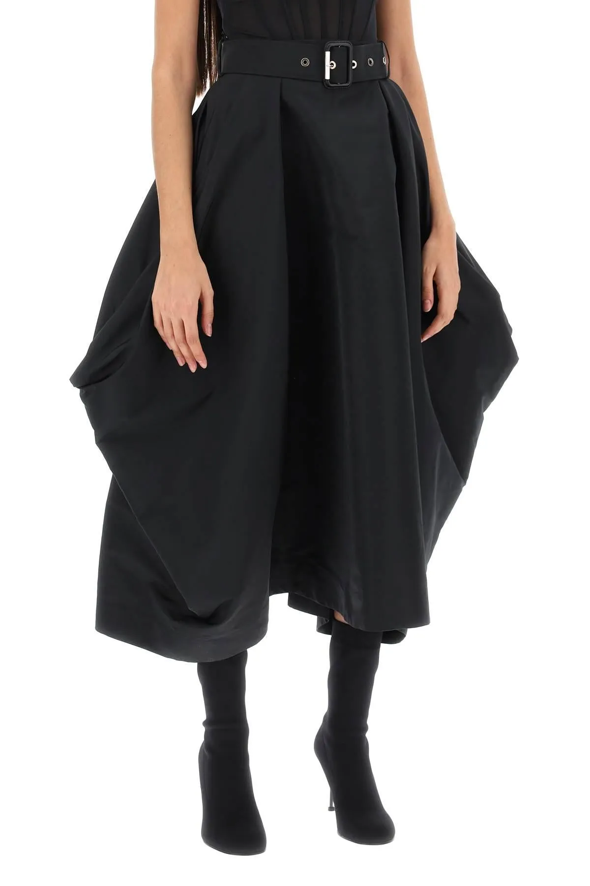 Alexander McQueen    Alexander Mcqueen Peg Top Skirt In Polyfaille