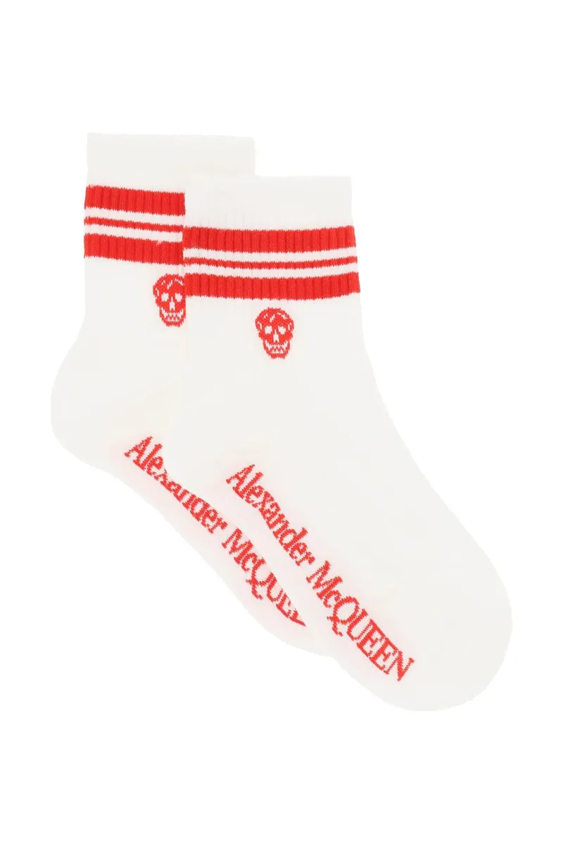 Alexander McQueen    Alexander Mcqueen Stripe Skull Sports Socks