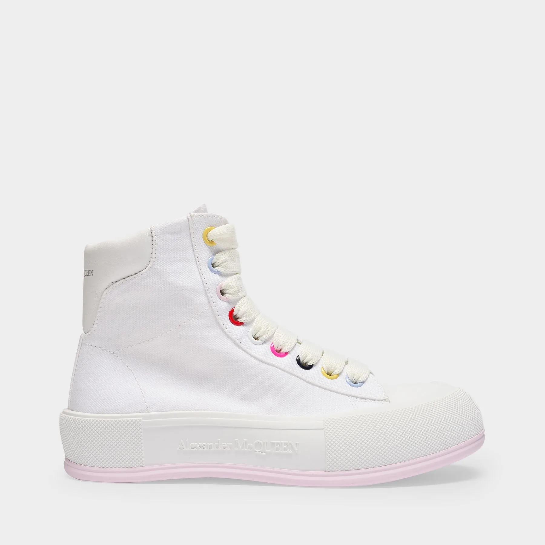 Alexander McQueen  Deck High Sneakers in White Canvas