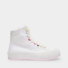 Alexander McQueen  Deck High Sneakers in White Canvas