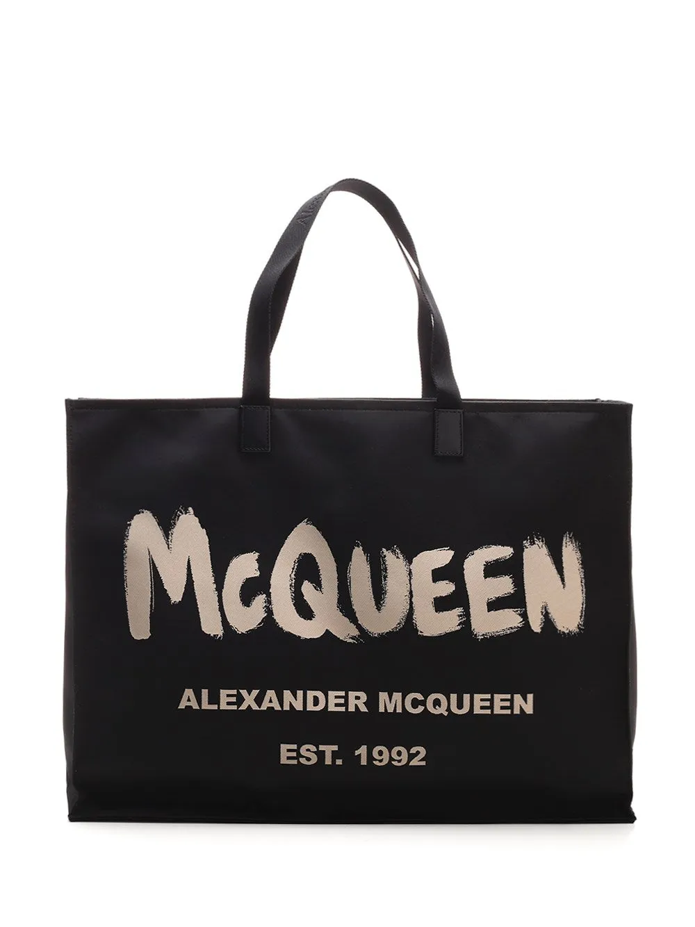 Alexander McQueen East West Graffiti Logo Tote Bag