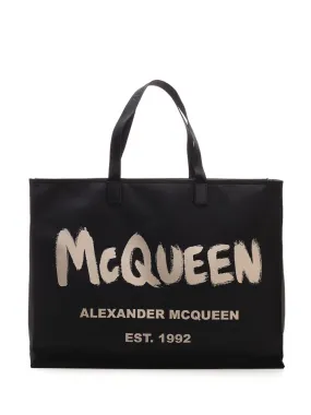 Alexander McQueen East West Graffiti Logo Tote Bag