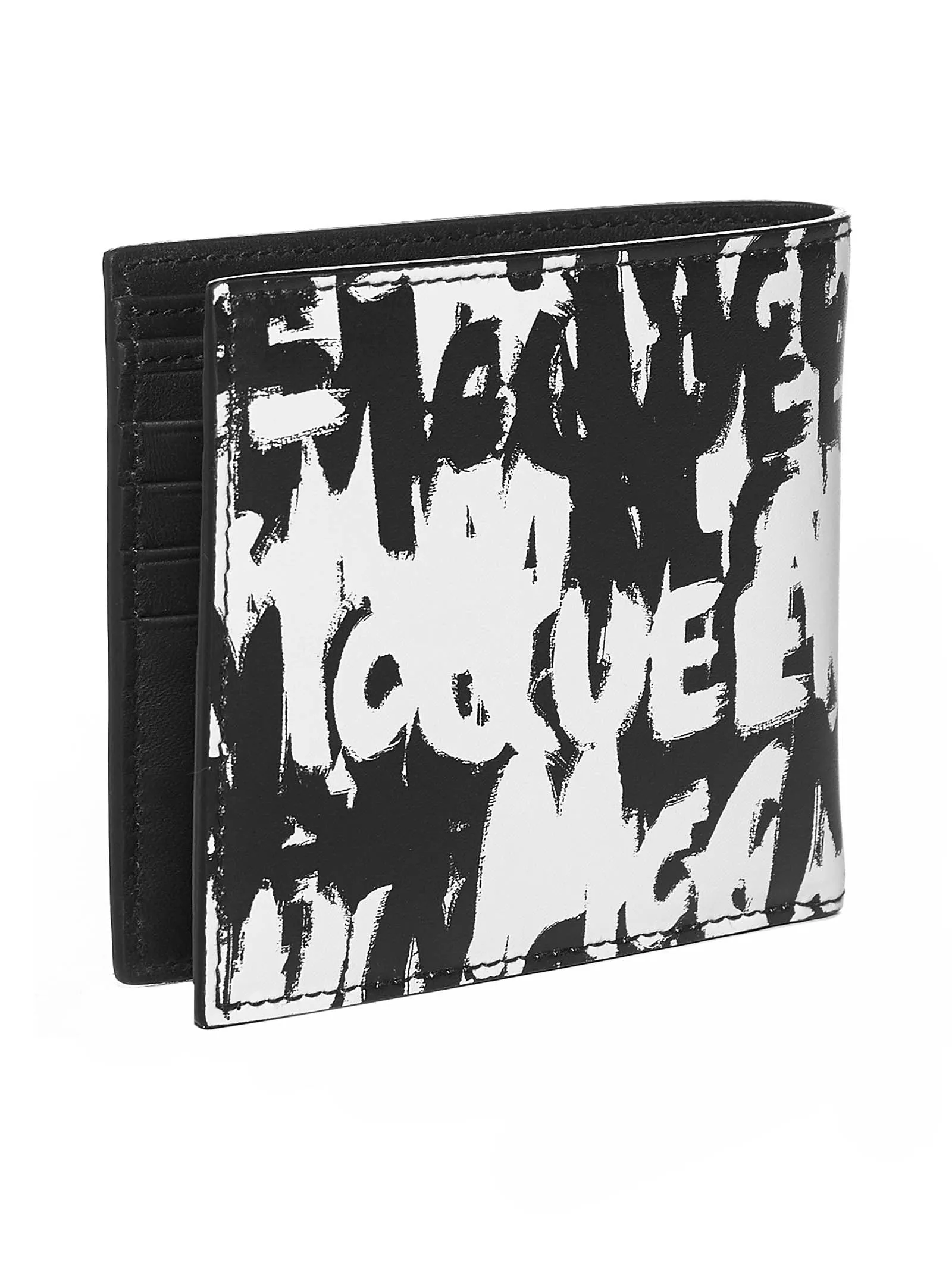 Alexander McQueen Graffiti Logo Printed Bi-Fold Wallet