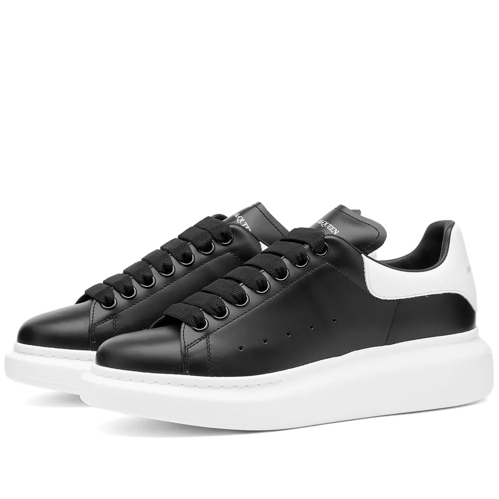 Alexander McQueen Heel Tab Wedge Sole SneakerBlack & White