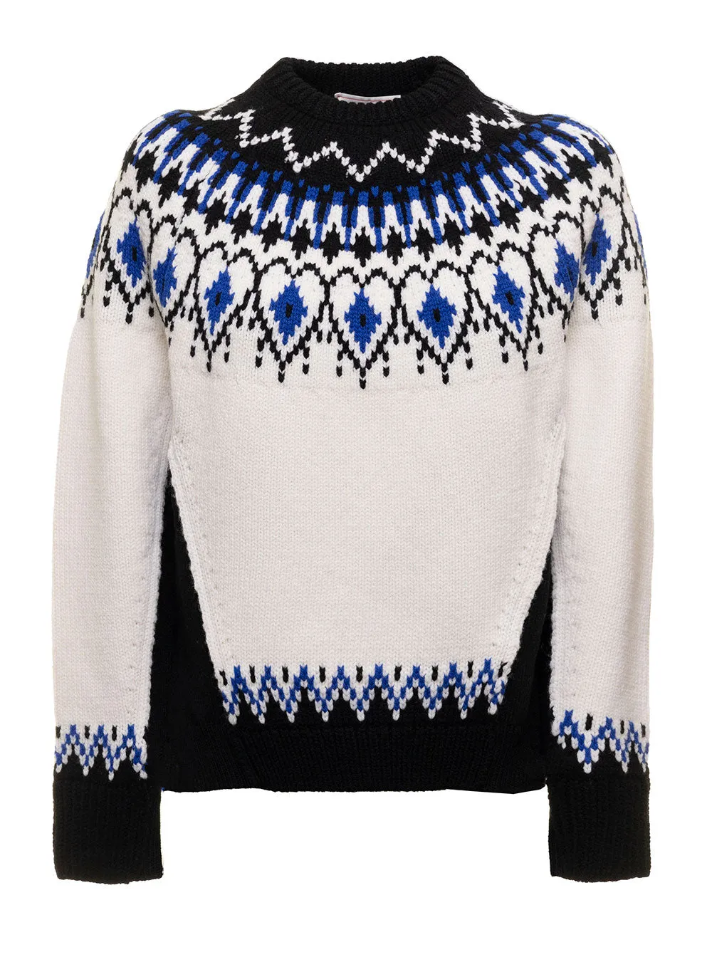 Alexander McQueen Intarsia Funnel Neck Knitted Jumper