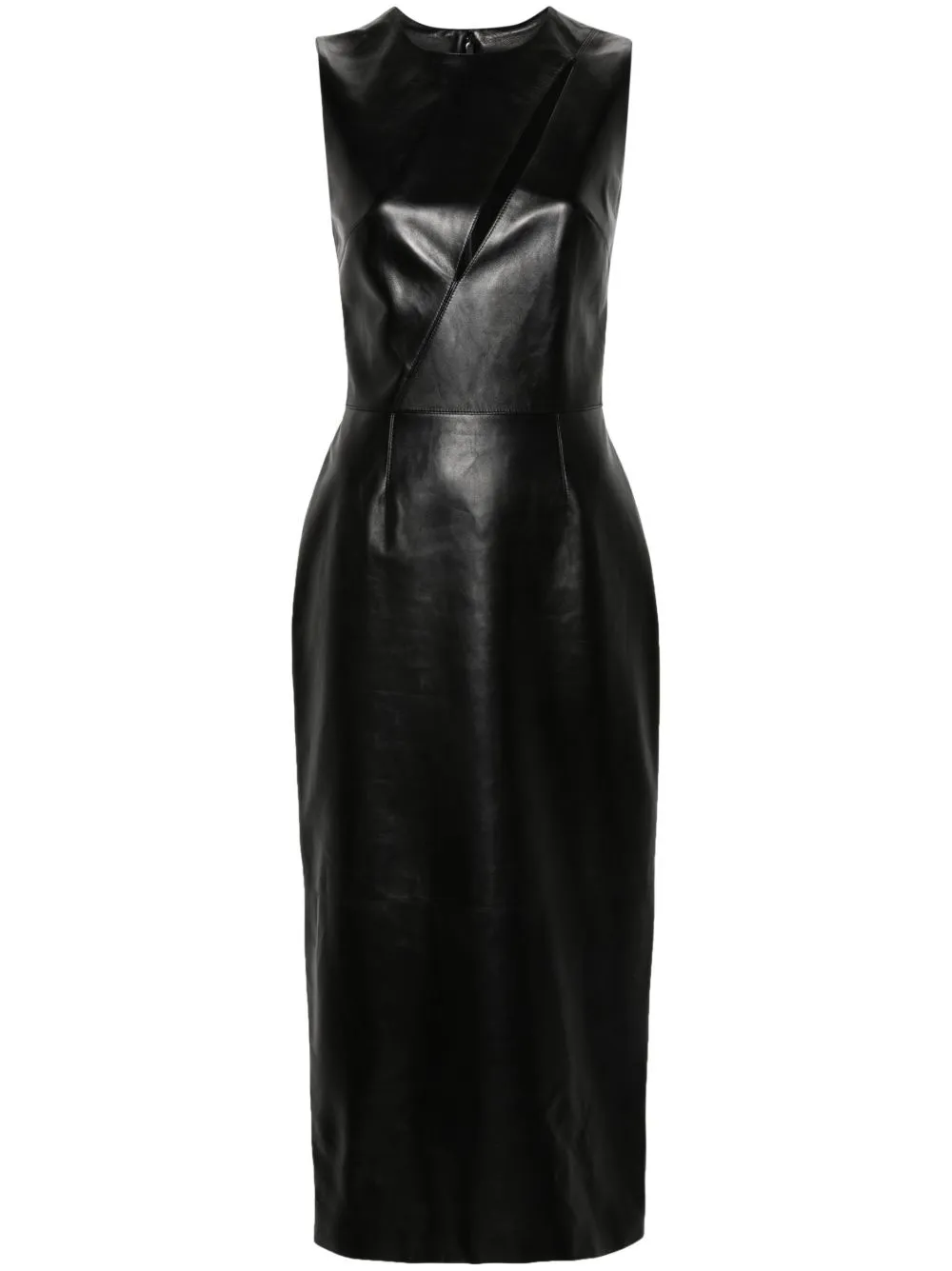 Alexander McQueen leather midi dress - Black