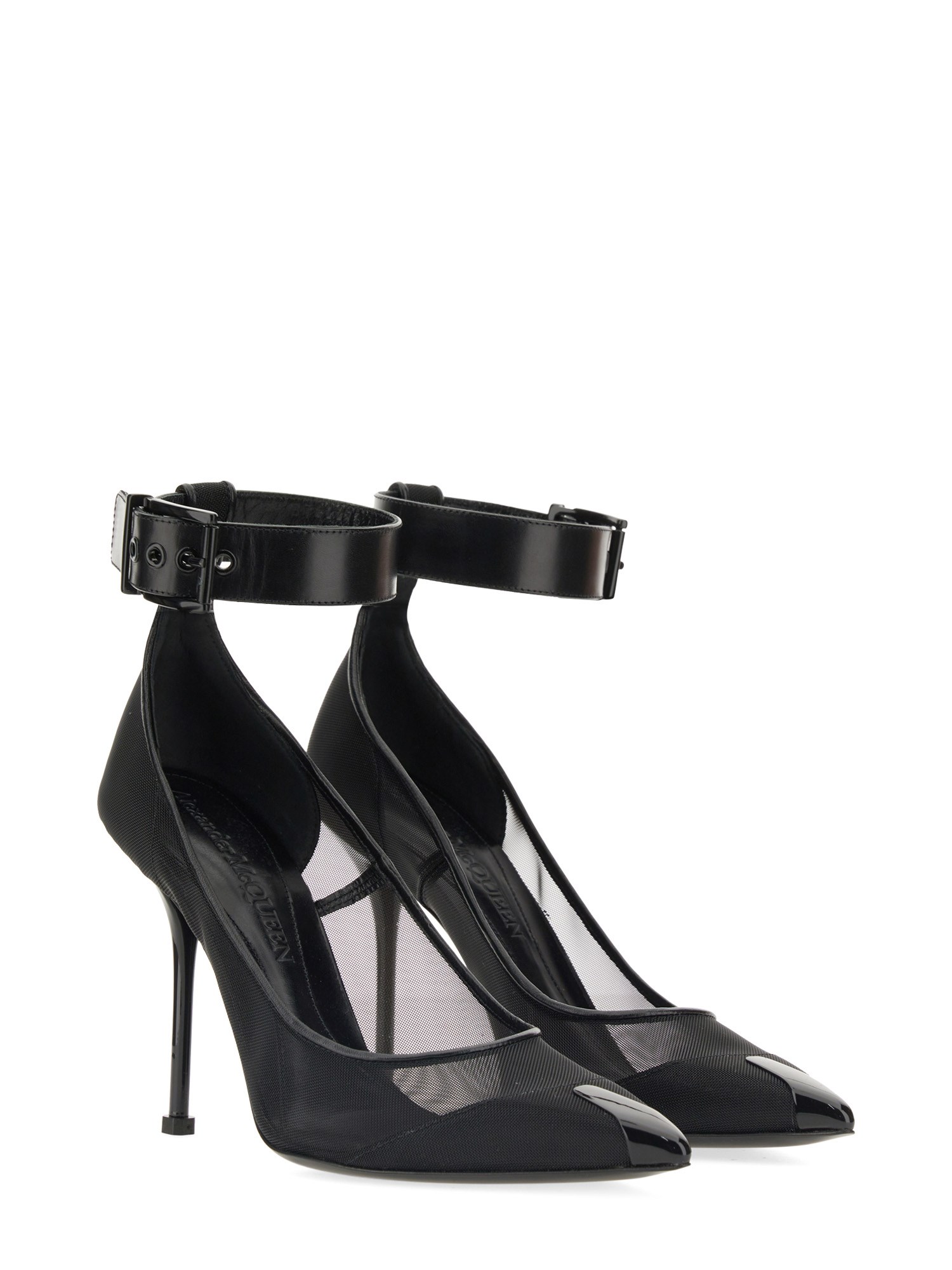 ALEXANDER McQUEEN    PUNK MESH PUMPS WITH STRAP