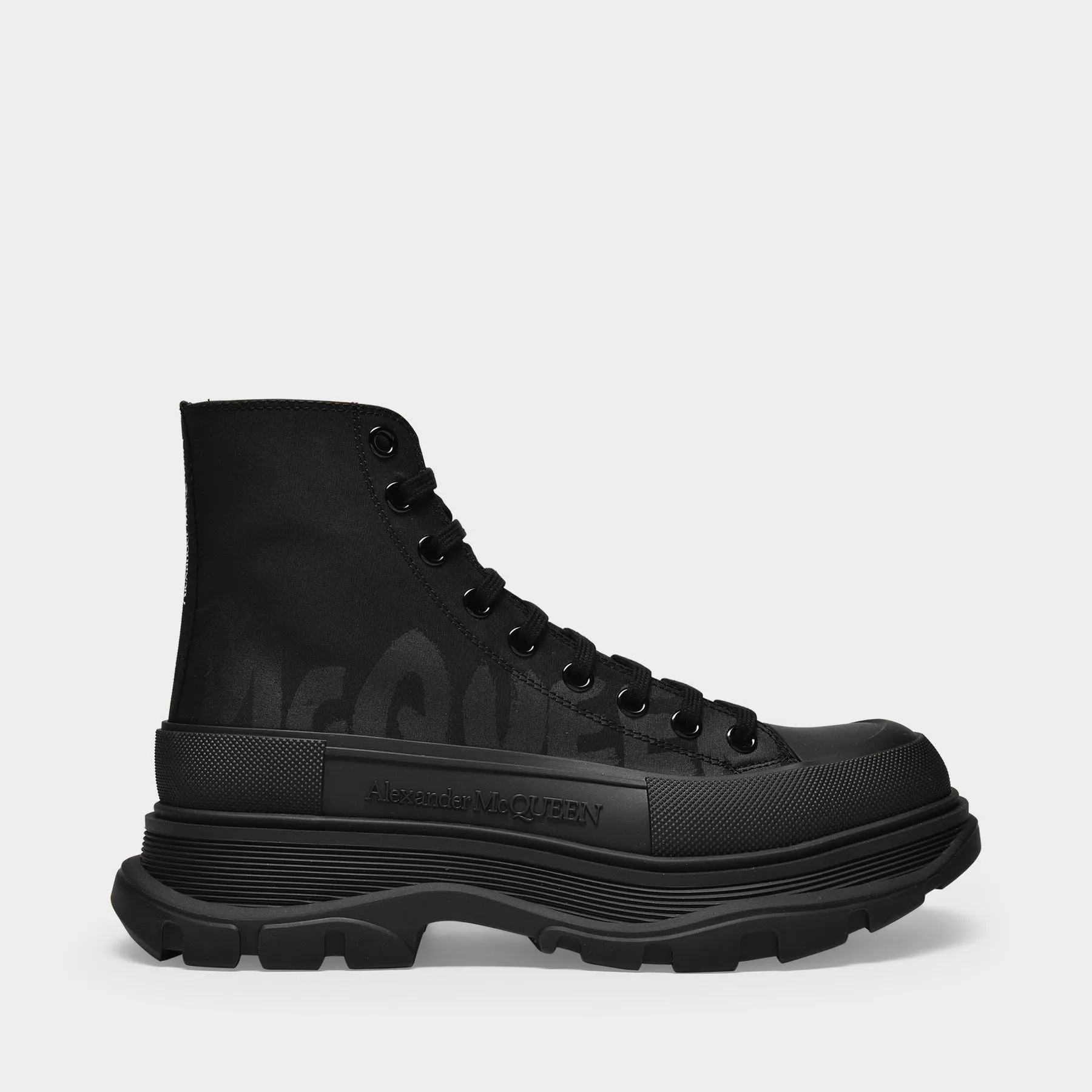 Alexander McQueen  Tread Slick Sneakers in Black Canvas