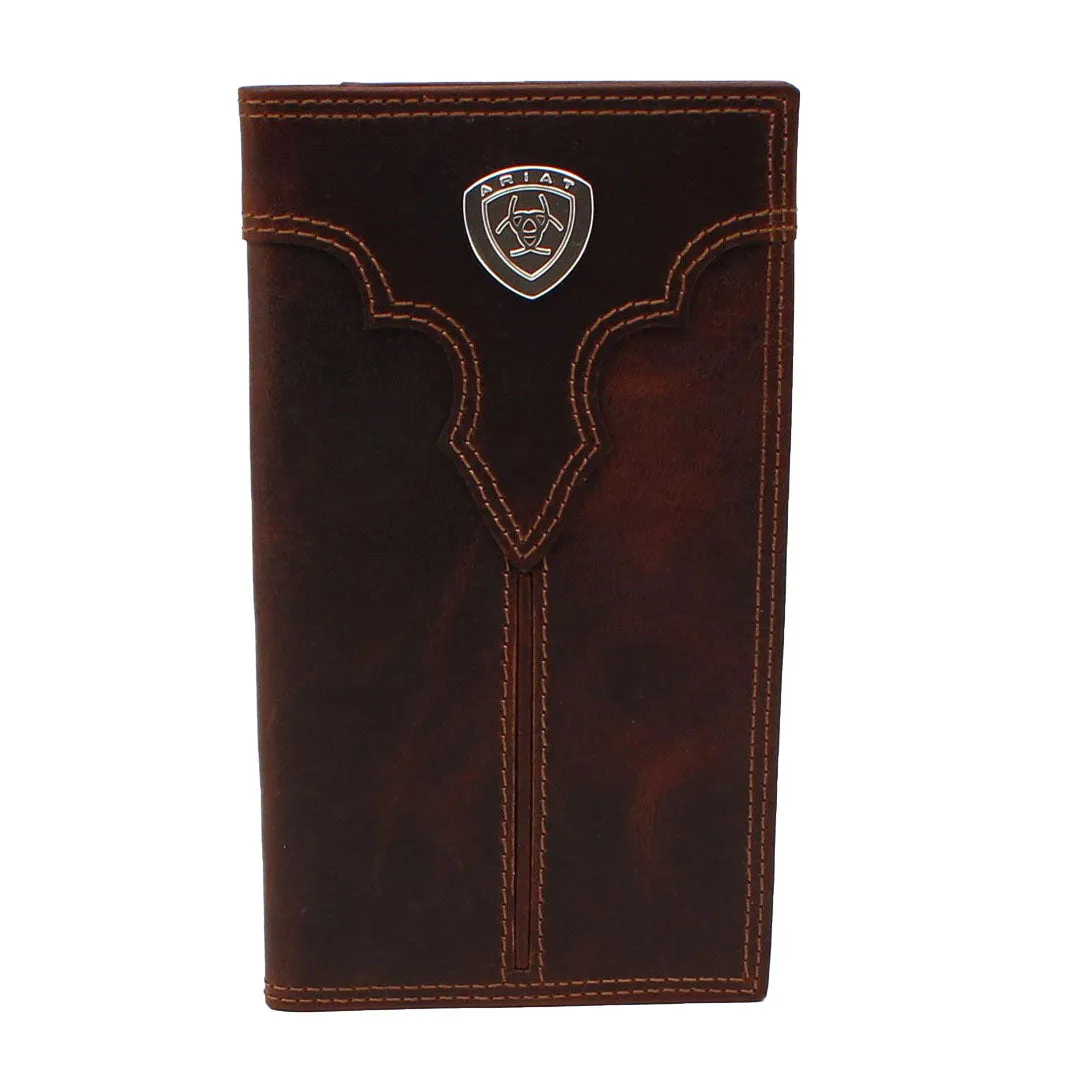 Ariat Center Bump Shield Brown Rodeo Wallet