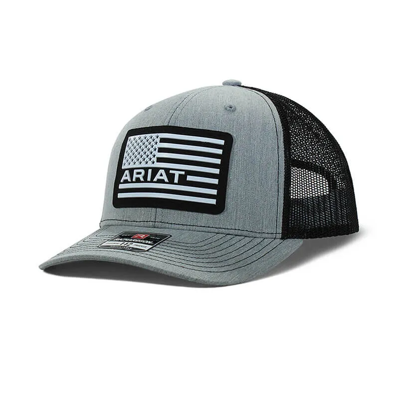 Ariat Grey USA Flag Patch Hat