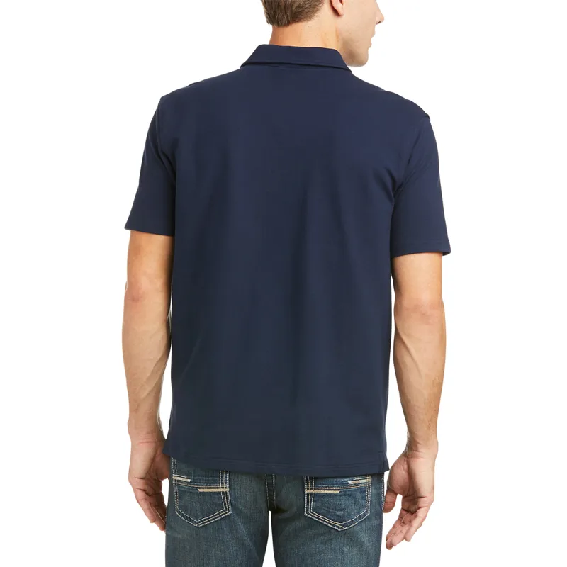 Ariat Medal Mens Polo Shirt - Navy