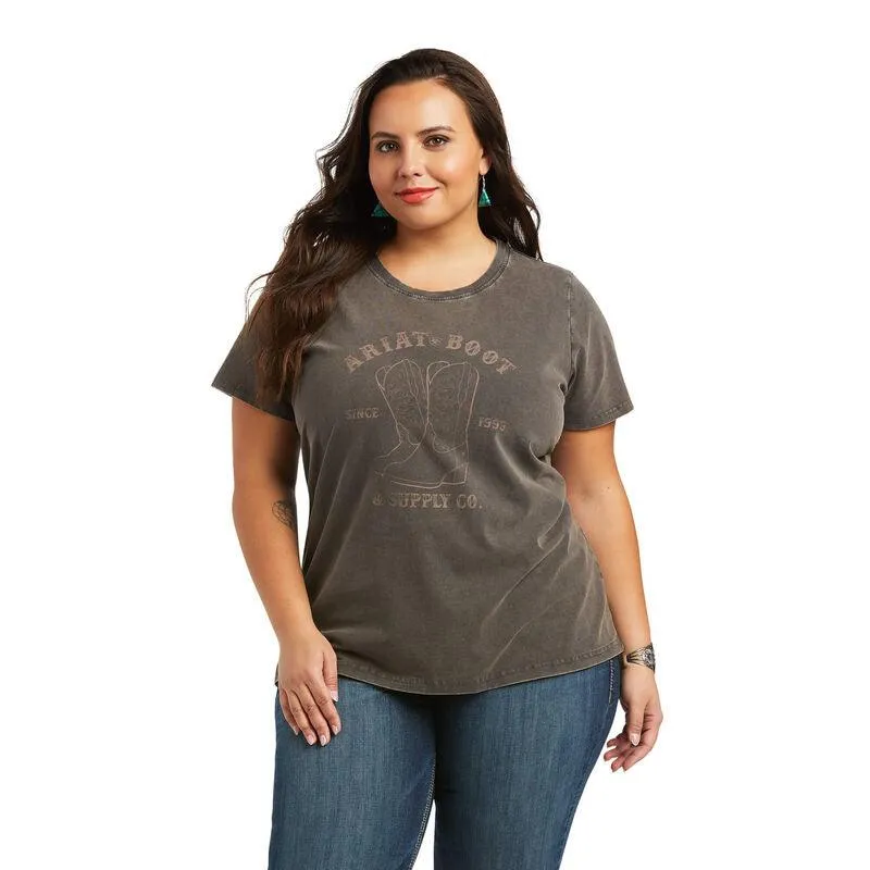 Ariat Women's Ariat Boot Charcoal Tee 10039542