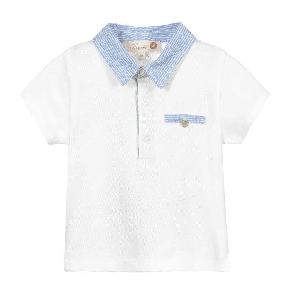 Baby Boys White Polo Shirt