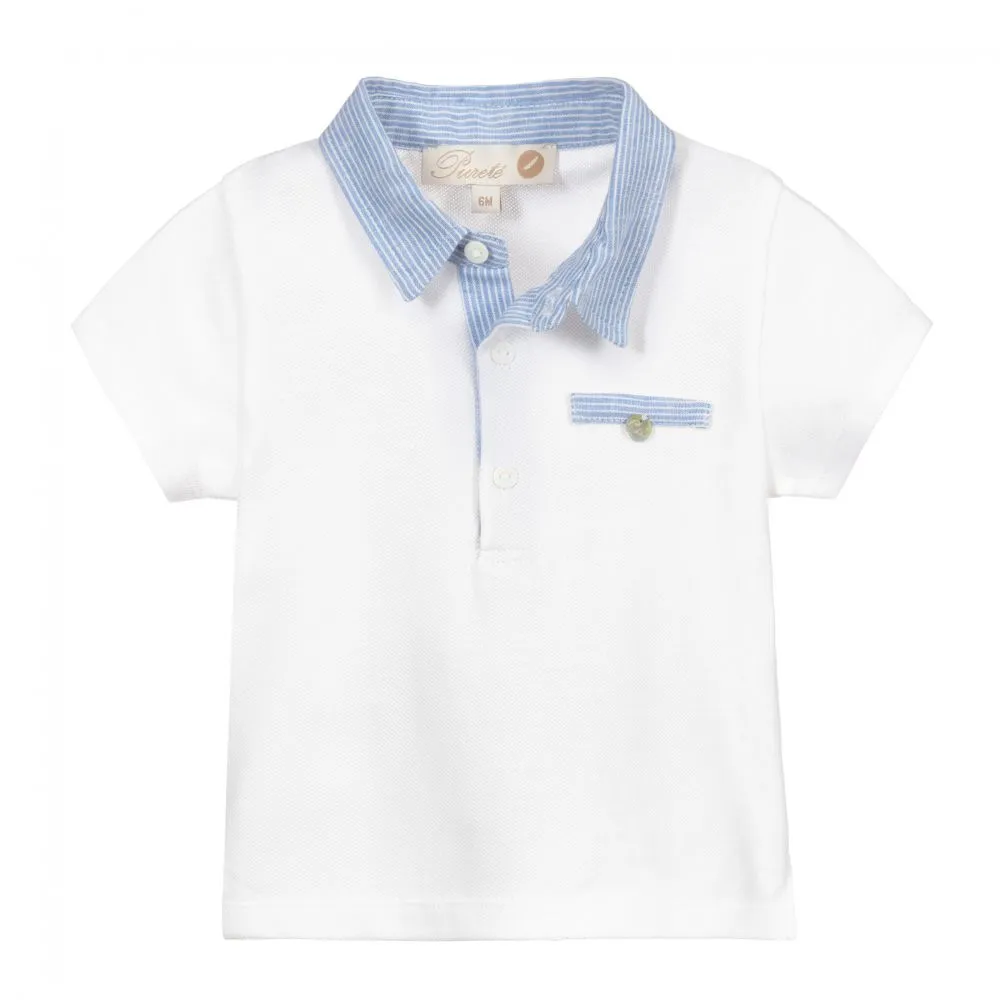 Baby Boys White Polo Shirt