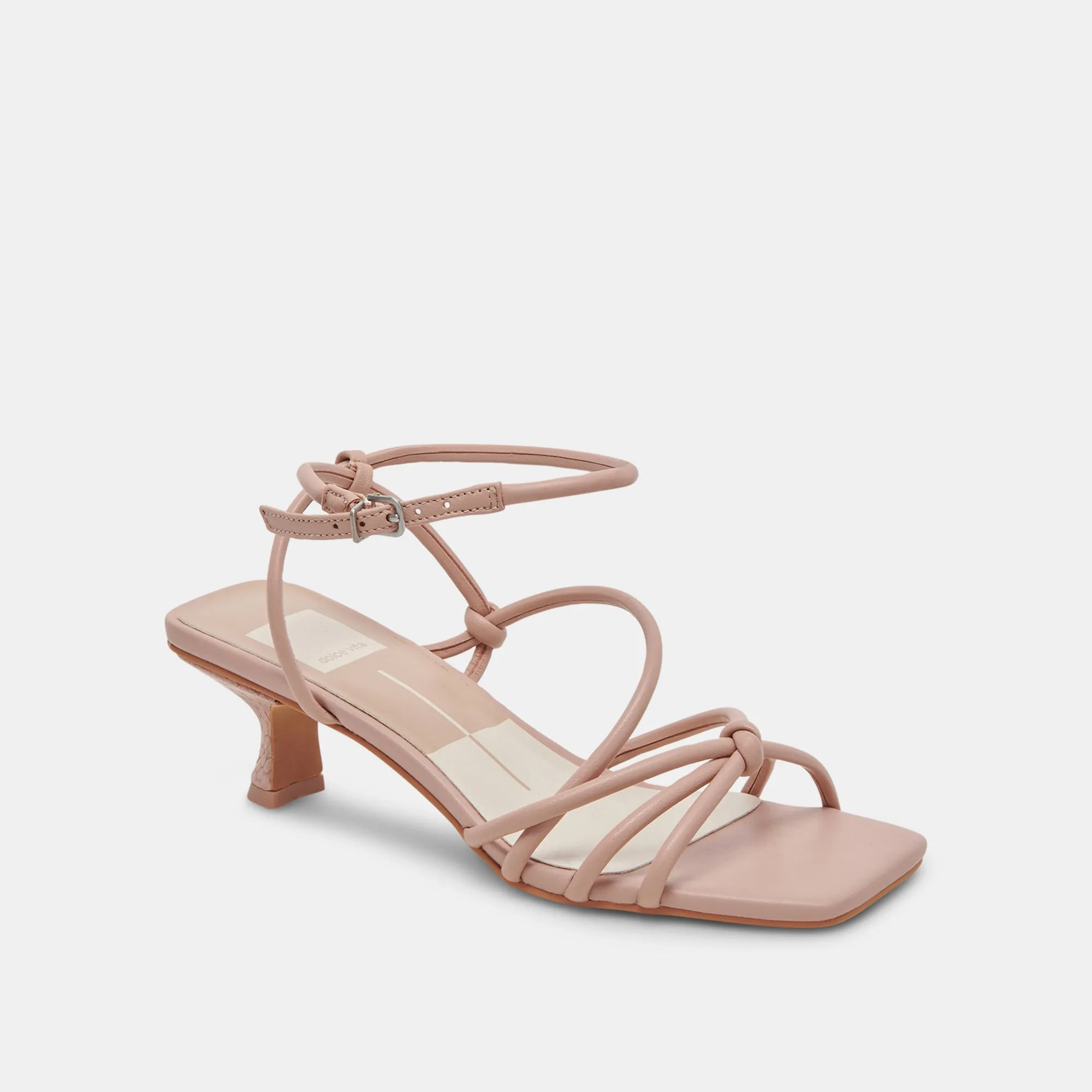 BEV WIDE HEELS ROSE LEATHER