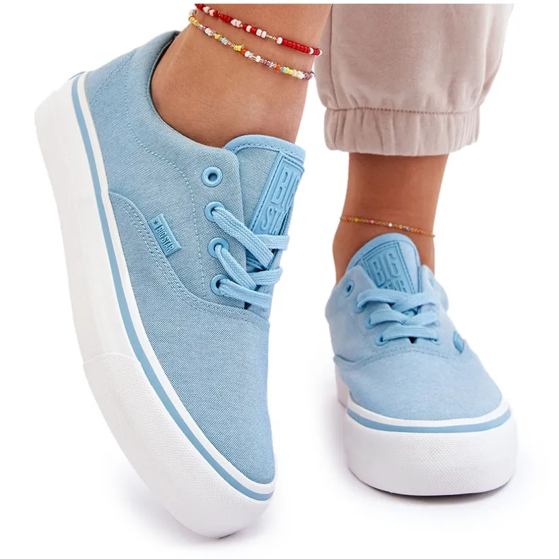 Big Star Fabric Platform Sneakers LL274146 Light Blue