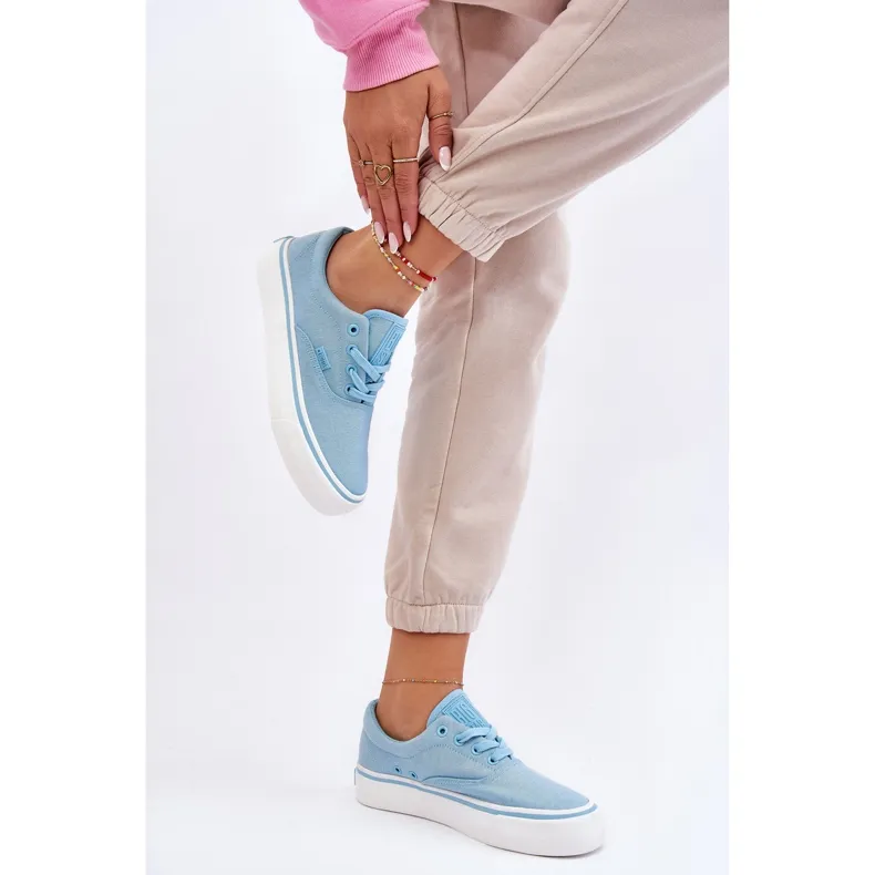 Big Star Fabric Platform Sneakers LL274146 Light Blue