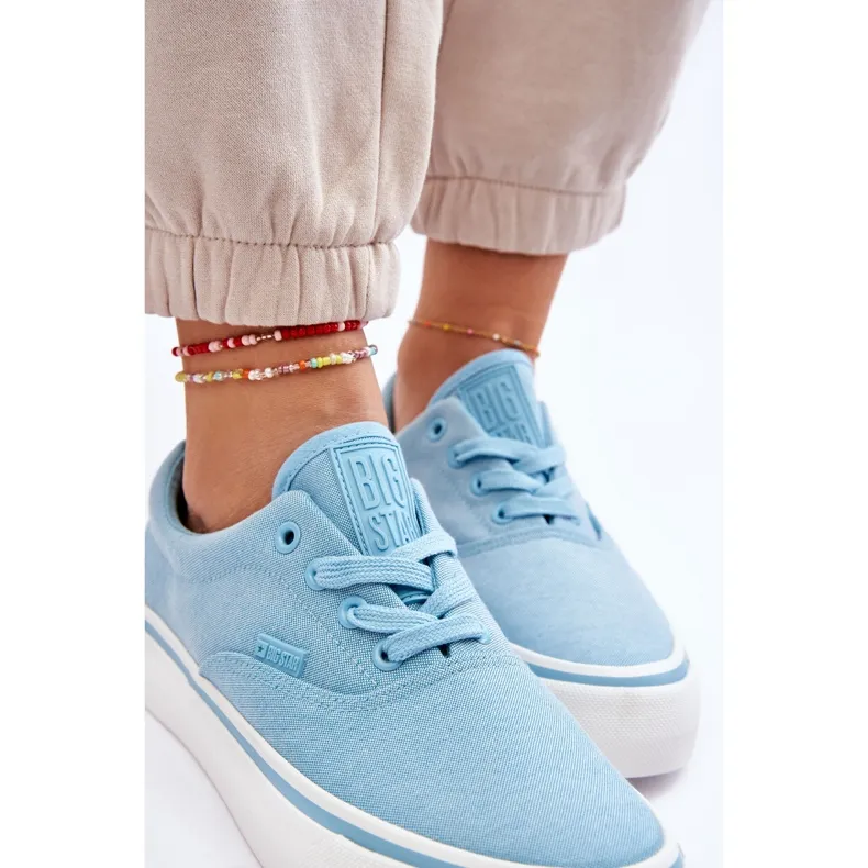 Big Star Fabric Platform Sneakers LL274146 Light Blue