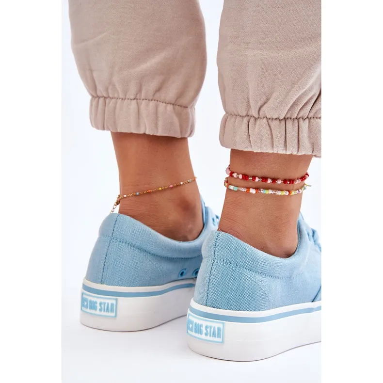 Big Star Fabric Platform Sneakers LL274146 Light Blue