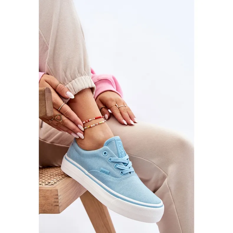 Big Star Fabric Platform Sneakers LL274146 Light Blue