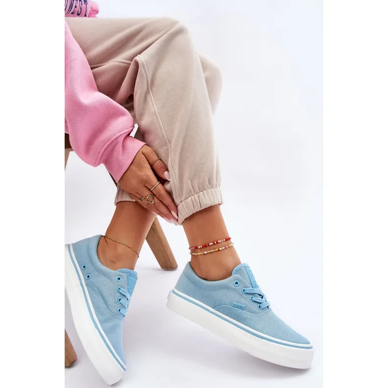 Big Star Fabric Platform Sneakers LL274146 Light Blue