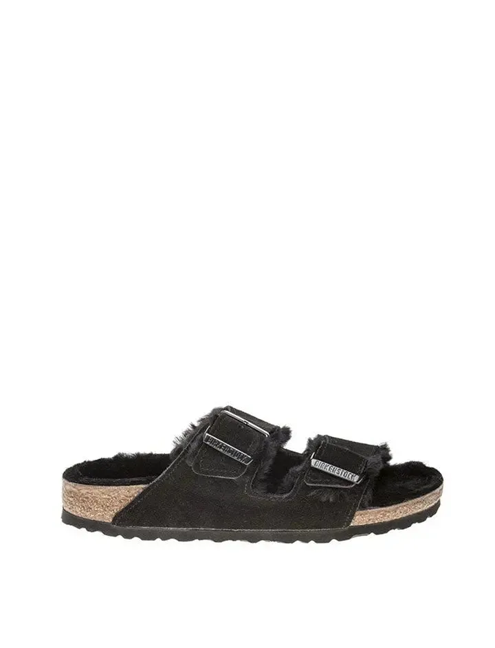 Birkenstock Arizona Fur Black Suede