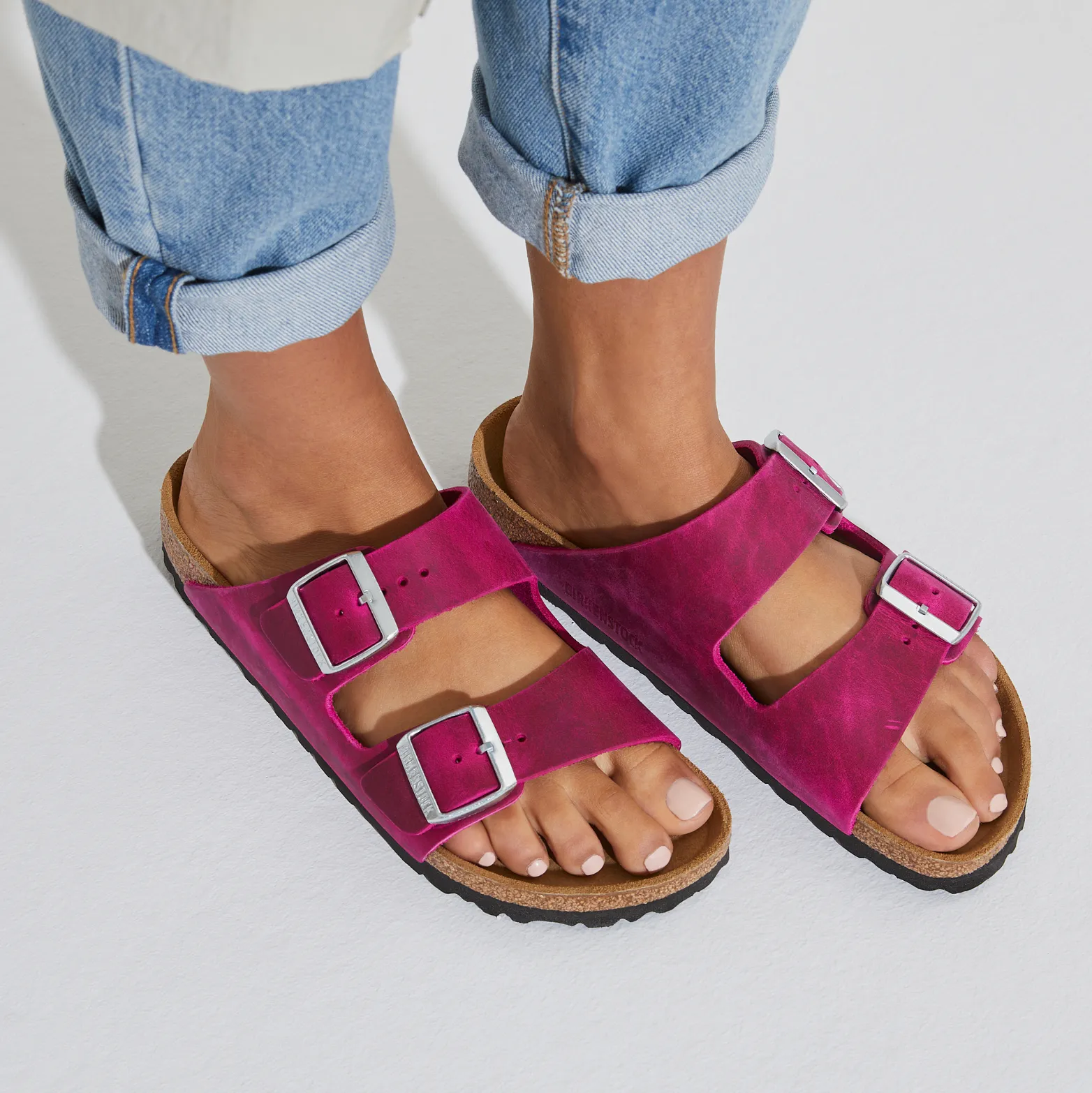 BIRKENSTOCK ARIZONA OILED LEATHER FESTIVAL FUCHSIA