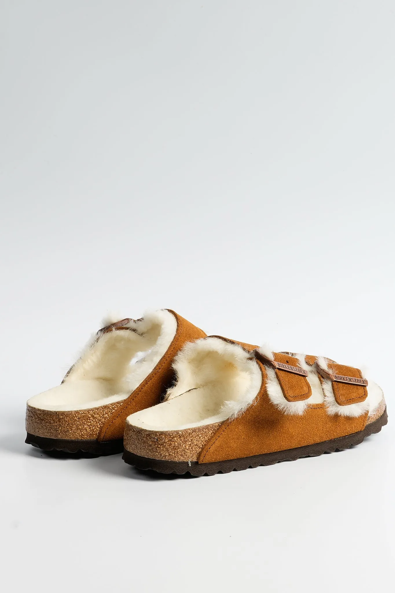 Birkenstock Ciabatta Arizona Shearling Cammello Donna