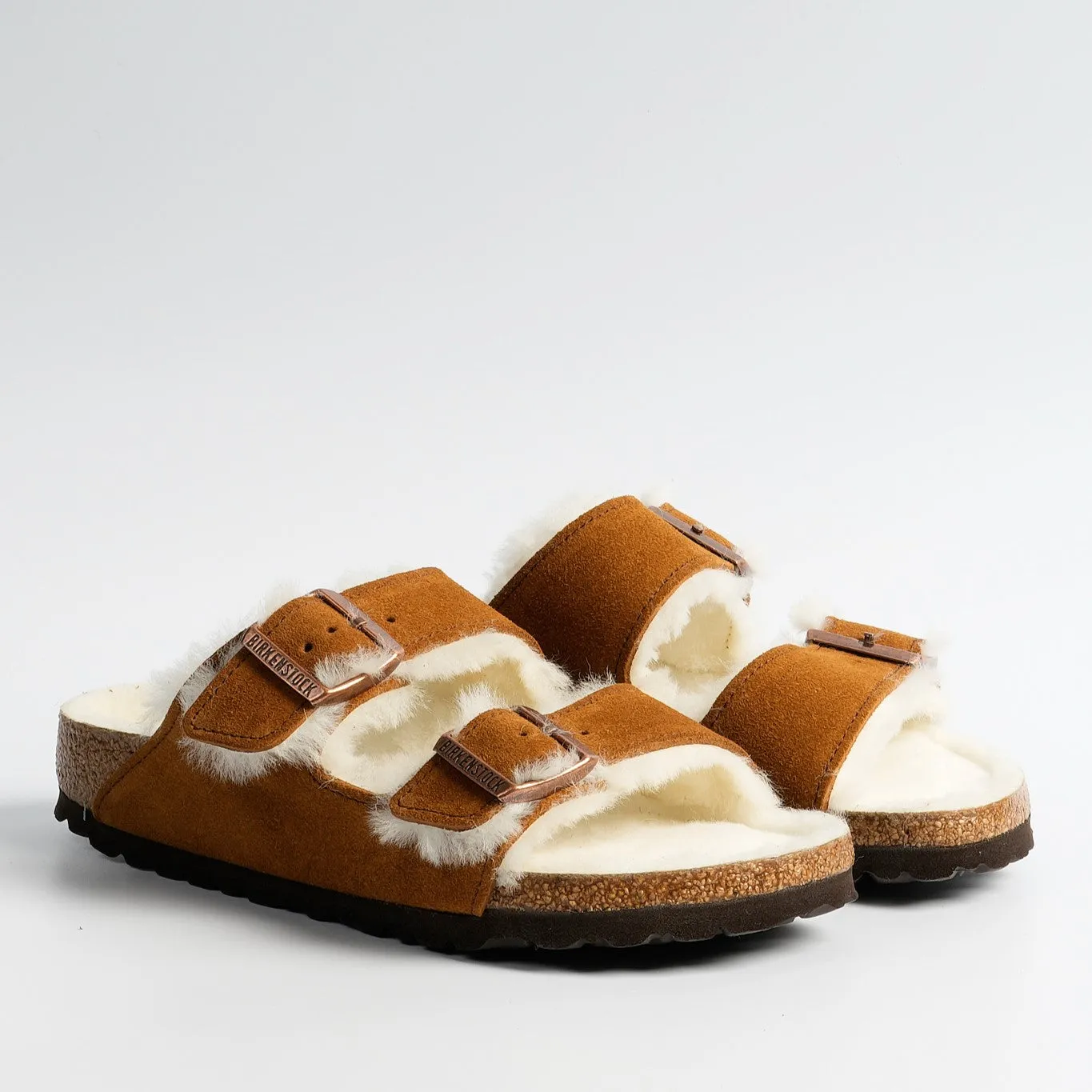 Birkenstock Ciabatta Arizona Shearling Cammello Donna